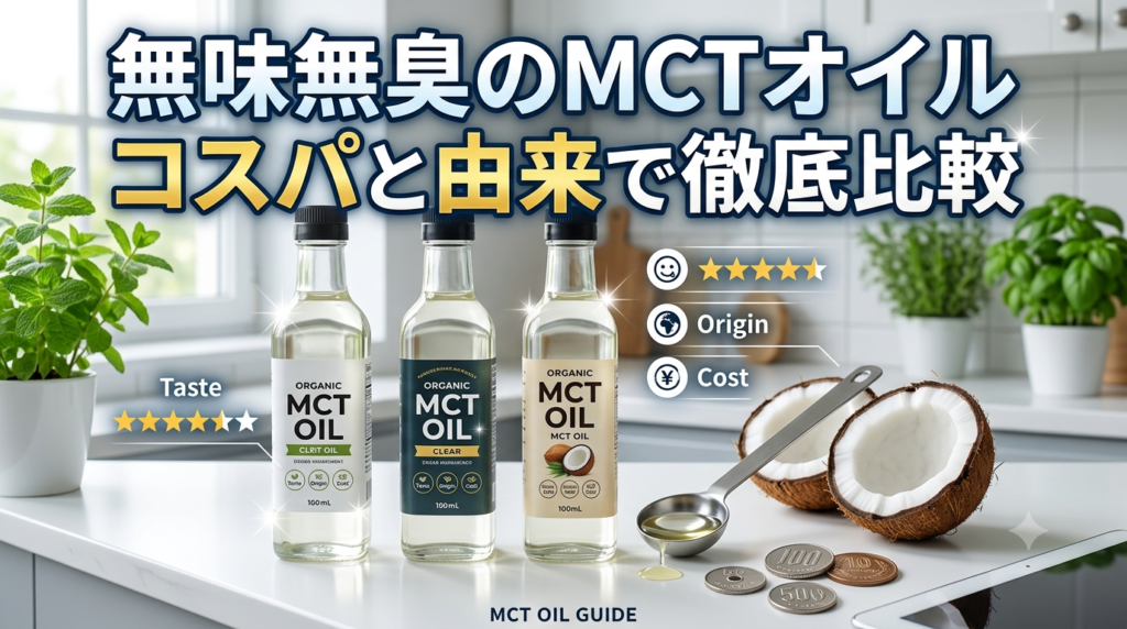 仙台勝山館・日清・AJINOMOTOブランドのMCTオイルを比較するイメージ